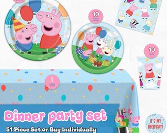 Kit de fête Peppa Pig pour table, décorations d'anniversaire pour enfants, ballons