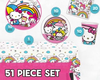 Hello Kitty Birthday Party Supplies Party Decorations Plates Cups Table cover