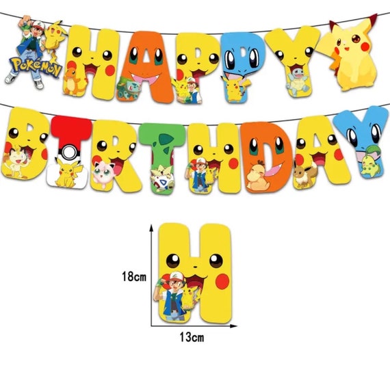 Pokemon Balloons Kids Birthday Party Decoration Pikachu Theme Banner