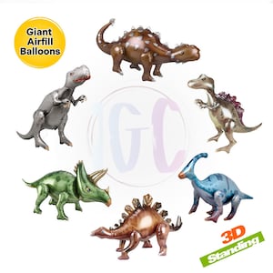 Large Dinosaur Balloons T-Rex Tricerotops Jurassic Park Birthday Party Decorations 4D Balloon