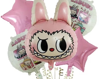 Ballons Monstres Mignons, Bannière en Latex Aluminium, Kit de Fête d'Enfants, Vaisselle