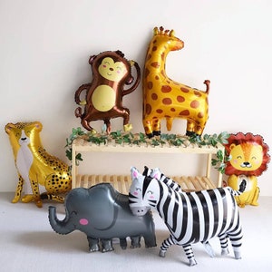 Large Safari Balloons Set Birthday Party Decorations Animal Balloon Lion Giraffe