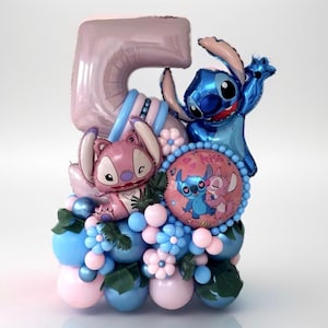 Lilo And Stitch Balloons Number Stack Foil Kids Birthday Party Decorations Latex