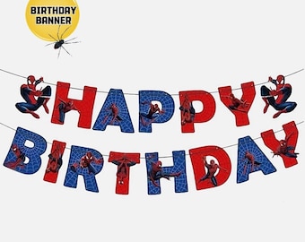 SPIDERMAN Birthday Party Banner Superhero Decorations Spiderman Banner