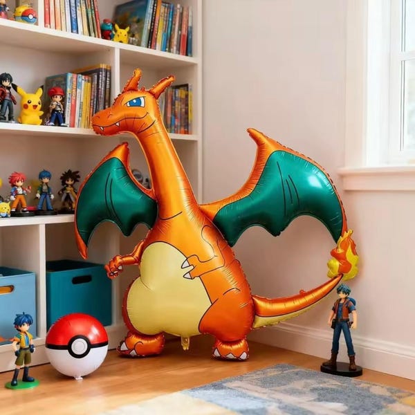 Pokemon Birthday Party: Pokemon Balloon Charizard Balloon Pikachu Balloon Large 125cmx134cm Pokemon Decorations