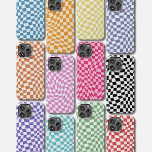 Karomuster-Handyhülle – für iPhone 17, 16 Pro, 15 Plus, 14 Pro Max, 12, 11, 13, X, XS, SE – Gewelltes Karomuster-Design