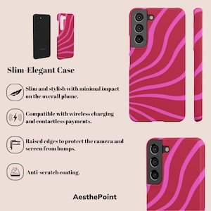 Coque Colorée Swirl pour Samsung Galaxy s23 Coque au Design Abstrait en Vague pour Galaxy s22, s21, s20, s10, A73, A70, A50, A14 image 8