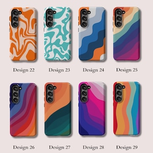 Coque Colorée Swirl pour Samsung Galaxy s23 Coque au Design Abstrait en Vague pour Galaxy s22, s21, s20, s10, A73, A70, A50, A14 image 6