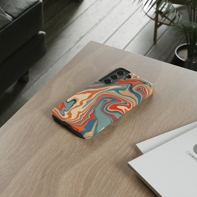 Coque Colorée Swirl pour Samsung Galaxy s23 Coque au Design Abstrait en Vague pour Galaxy s22, s21, s20, s10, A73, A70, A50, A14 image 2
