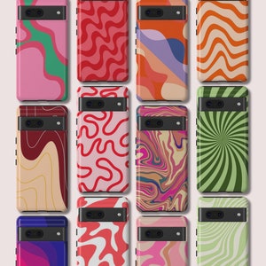 Custodia Ondulata Astratta – Cover con Design a Spirale Compatibile con Pixel 9 Pro, 9, 8A, 8, 7, 6