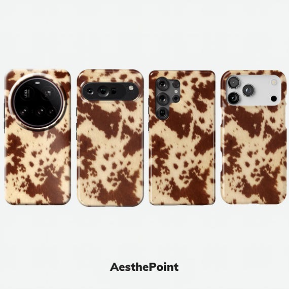 Cow Print Airpods Case | Chic Western Cowhide Earbuds Cover for