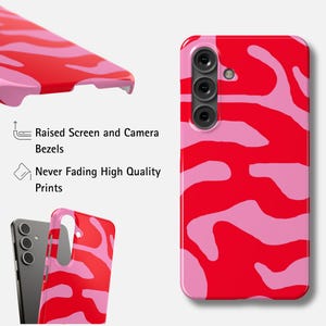 Rött Rosa Vågigt Samsungskal | Abstrakt Snyggt Fodral för Galaxy S25, S24 Ultra, S23 FE, S22 Plus, S21, A56, A35, A24, A14 bild 4
