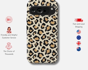 Leopard Print Google Pixel Case for 10 Pro XL, 9, 8a, 7 | Stylish Animal Pattern Phone Cover