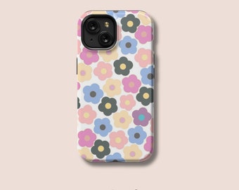 Étui floral iPhone 15 Pro Max. Couverture abstraite pour iPhone 15 Plus. Coque iPhone 15 compatible MagSafe, coque de protection