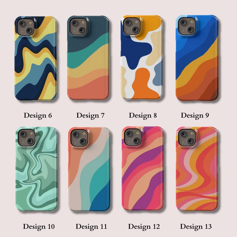 Coque Vague Colorée pour iPhone 15 Pro Max Housse au Design Abstrait Swirl pour iPhone 14, iPhone 13, iPhone 12, iPhone 11, SE, Xs, Xr, X image 4