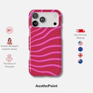 Hot Pink Ripple Hülle für iPhone 17 Pro, 16 Plus, 15, 14, 13 Mini, 12, 11, X, SE | MagSafe Schutzhülle