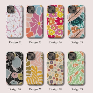 Coque iPhone au design rétro et bohème avec fleurs Skin iPhone 15 Plus Coque esthétique pour iPhone 11, 12, 13, 14 Pro Max image 5