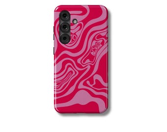 Red Swirl Galaxy Phone Case: Abstract Art, Durable Shell