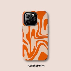 Orange Swirl iPhone Case | Abstract Wave Design iPhone Cover | Sturdy back cover for iPhone