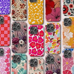 Coque de Téléphone à Motif Fleuri – Compatible avec iPhone 16 Plus, 15 Pro, 14, 13, 12, 11, SE | Coque Style Bohème & Rétro