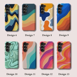 Coque Colorée Swirl pour Samsung Galaxy s23 Coque au Design Abstrait en Vague pour Galaxy s22, s21, s20, s10, A73, A70, A50, A14 image 4