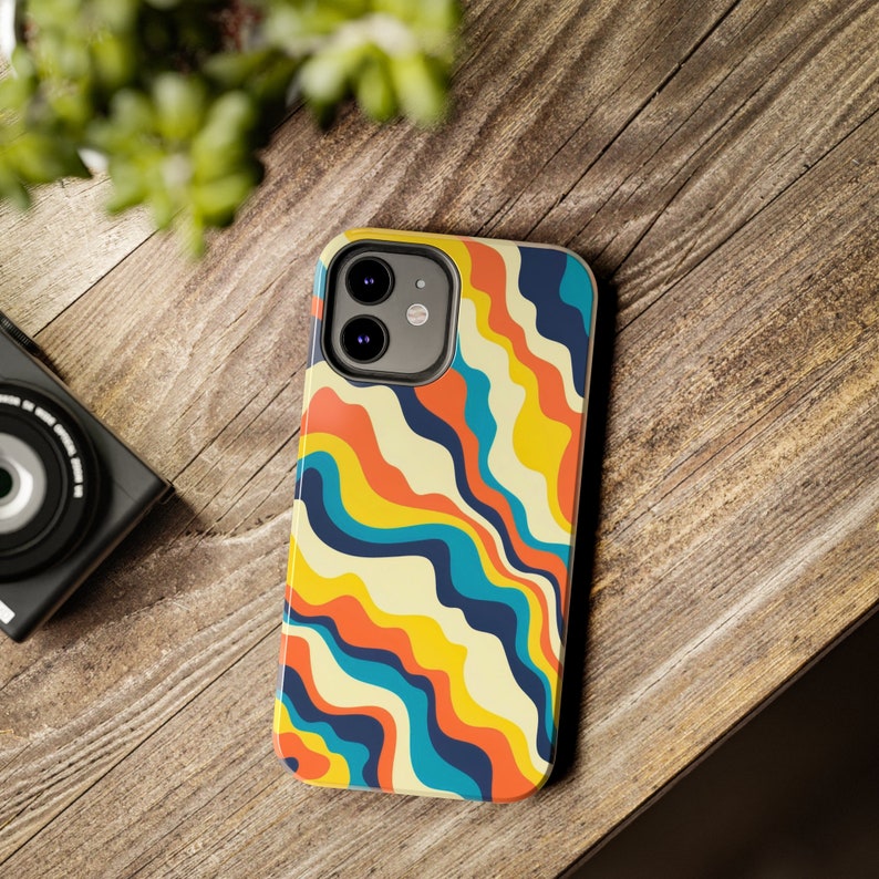 Coque Vague Colorée pour iPhone 15 Pro Max Housse au Design Abstrait Swirl pour iPhone 14, iPhone 13, iPhone 12, iPhone 11, SE, Xs, Xr, X image 2