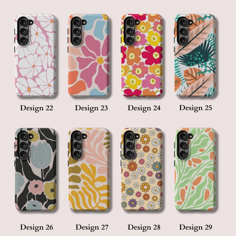 Coque au design rétro et bohémien avec motifs floraux pour Samsung S24 Ultra Coque Galaxy S23 Plus Galaxy S22, S21, S20, S10, A14, A32, image 8