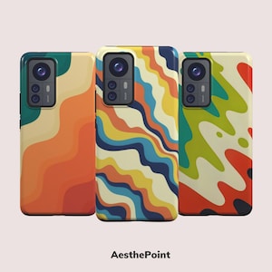 Wavy Rainbow Phone Case – Compatible with Xiaomi 13, 12, 11 Pro Plus Lite & Huawei P40, P30, P20, Mate Series – Stylish Cover