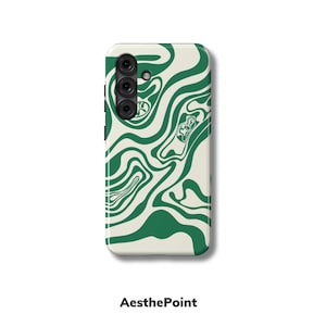 Funda Samsung Emerald Contours para S25, S24 FE, S23 Ultra, S22 Plus, A72, A56, A40, A34 | Funda Magnética, Resistente & Estilosa