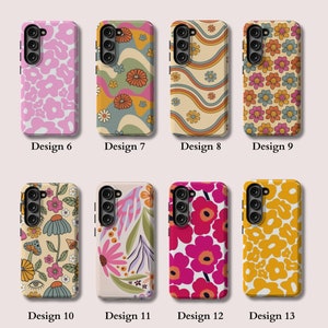 Coque au design rétro et bohémien avec motifs floraux pour Samsung S24 Ultra Coque Galaxy S23 Plus Galaxy S22, S21, S20, S10, A14, A32, image 6