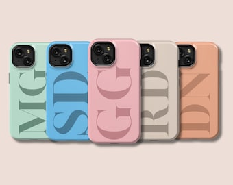 Etui na iPhone'a 15 z inicjałami Personalizowana obudowa na iPhone'a 14 Monogramowa osłona na iPhone'a 13 Personalizowana obudowa na iPhone