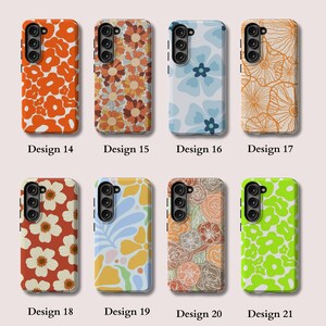 Coque au design rétro et bohémien avec motifs floraux pour Samsung S24 Ultra Coque Galaxy S23 Plus Galaxy S22, S21, S20, S10, A14, A32, image 7