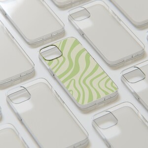 Grüne Wellen iPhone-Hülle für 17 Pro Max, 16 Pro, 15 Plus, 14, 13, 12 Mini, 11 | MagSafe Swirl iPhone Cover Bild 8