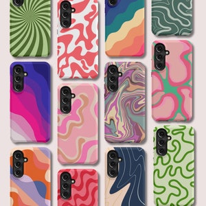 Coque de Téléphone Abstraite et Ondulée – Compatible avec Galaxy S25 Ultra S24 FE S23 Plus Samsung S22 S21 S20 A73 A70 A51 Accessoire Unique