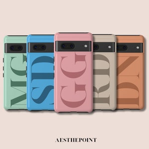 Gepersonaliseerde Initiële Telefoonhoes – Aangepaste Monogram Cover Compatibel met Pixel 9, Pixel 8A, Pixel 7 Pro, Pixel 6A
