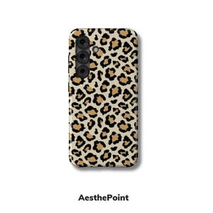 Coque téléphone léopard pour Galaxy S25, S24 FE, S23 Ultra, S22 Plus, Samsung A56, A36, A26, A15 | Coque magnétique motif animal