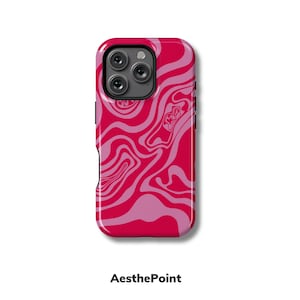 Wavy Swirl Phone Case | Abstract Design Cover Compatible with iPhone | Durable & MagSafe Supported Case