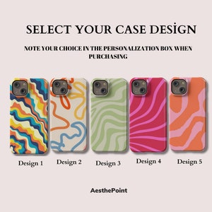 Bunte Wave-Hülle für iPhone 15 Pro Max Abstrakte Swirl-Designabdeckung für iPhone 14, iPhone 13, iPhone 12, iPhone 11, SE, Xs, Xr, X Bild 3