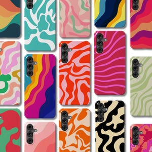 Coque de Téléphone Tourbillon Coloré – Compatible avec Galaxy S25 Plus S24 Ultra S23 FE S22 S21 A73 A55 A32 Accessoire de Téléphone Unique