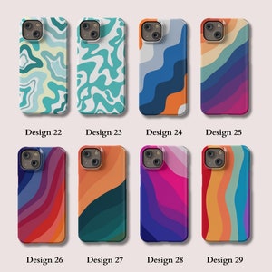 Coque Vague Colorée pour iPhone 15 Pro Max Housse au Design Abstrait Swirl pour iPhone 14, iPhone 13, iPhone 12, iPhone 11, SE, Xs, Xr, X image 6