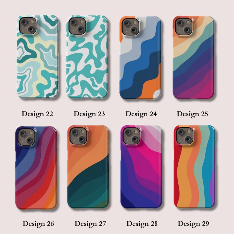 Bunte Wave-Hülle für iPhone 15 Pro Max Abstrakte Swirl-Designabdeckung für iPhone 14, iPhone 13, iPhone 12, iPhone 11, SE, Xs, Xr, X Bild 6