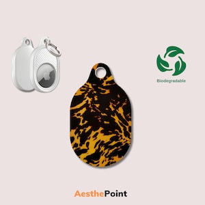 Custodia AirTag Effetto Tartarugato – Portachiavi Clip-On per Chiavi, Valigie, Animali & Zaini