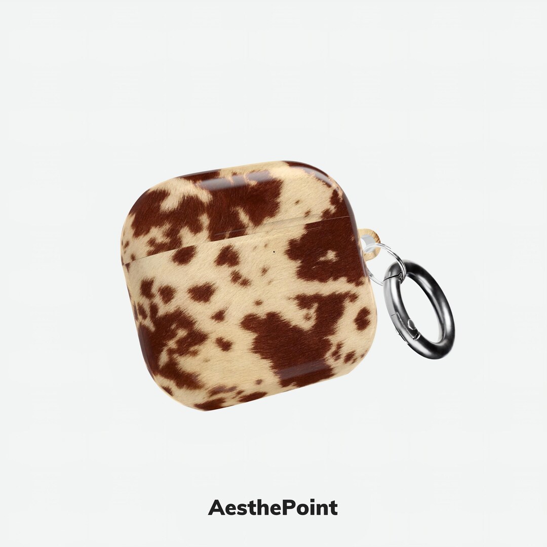 Cow Print Airpods Case | Chic Western Cowhide Earbuds Cover for