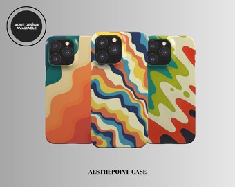 Groovy Colorful iPhone case | Retro Trippy Rainbow iPhone 14 13 12 11 Xr Xs SE  Pro Plus Max case | Aesthetic iPhone cover