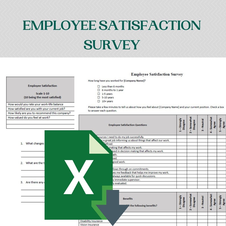 Employee Satisfaction Survey HR Template Human Resources Etsy Employee Satisfaction Survey HR Template Human Resources Etsy