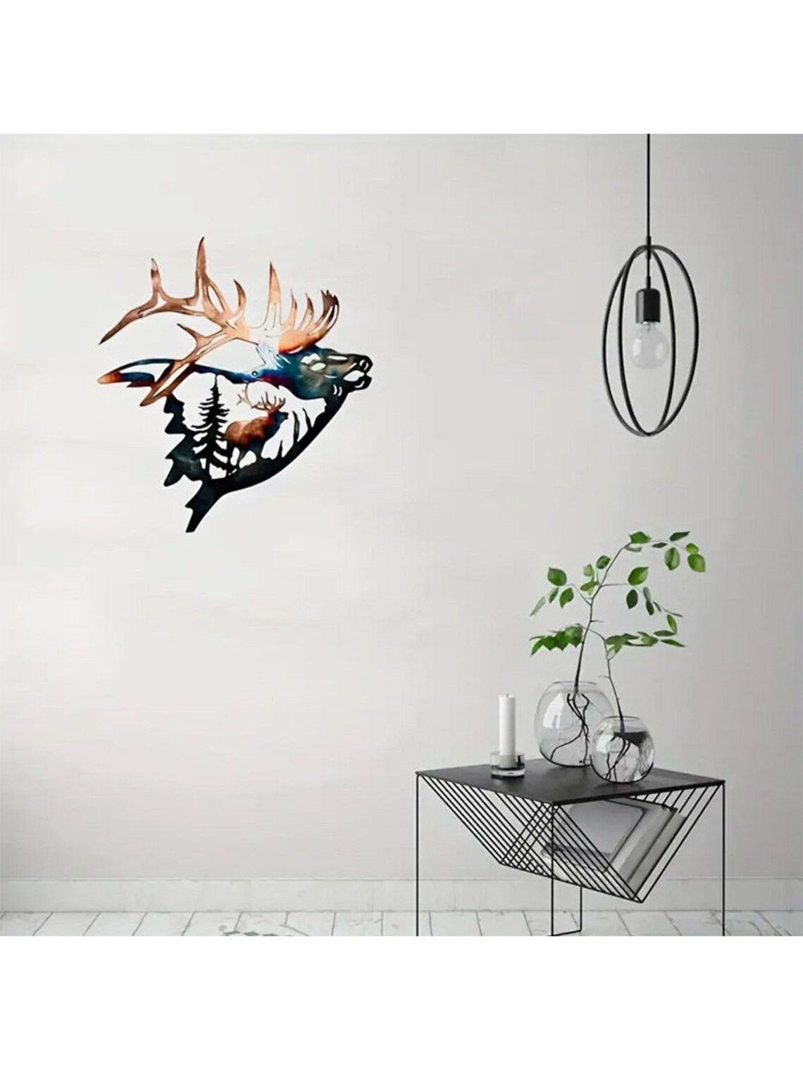 Rustic Elk Deer Metal Wall Art Sculpture, Deer Metal Wall Decor, Moose