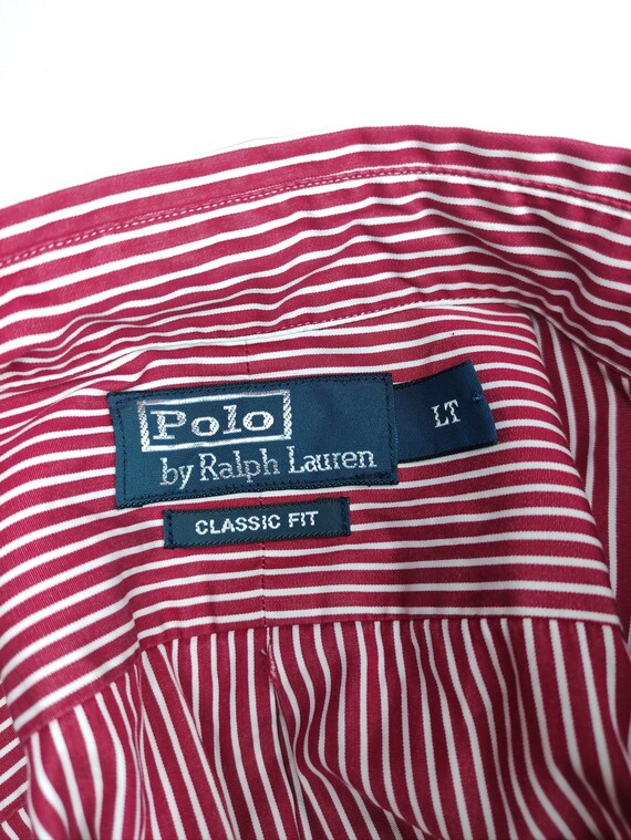 Striped Polo Ralph Lauren Shirt LT Size Red and White Colours - Etsy