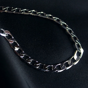 22inch Silver Flat Curb Chain | 925 Silver And Stainless Steel Thick Mens Chain | Gift for Him | Luxury Quality Mens Necklace