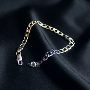 Silver Curb Bracelet | 925 Silver And Stainless Steel Thick Mens Chain | Gift for Him | Luxury Quality Mens Necklace
