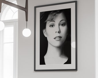 Mariah Carey Daydream Poster, Black and White, Vintage Photography, Feminist Print, Printable Wall Art, 1990s, Home Decor, Digital Download